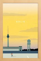 JUNIQE - Poster in houten lijst Berlijn - retro -30x45 /Geel