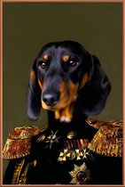 JUNIQE - Poster met kunststof lijst Sir Dante -30x45 /Bruin & Zwart