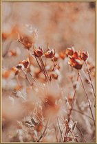 JUNIQE - Poster met kunststof lijst Autumnal Flowers -13x18 /Oranje &