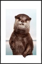 JUNIQE - Poster in kunststof lijst OTTER -20x30 /Bruin