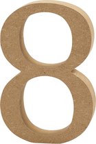 Nummer. 8. H: 13 cm. 2 cm. mdf - 1 st