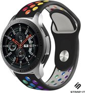 Siliconen Smartwatch bandje - Geschikt voor  Samsung Galaxy Watch sport band 45mm / 46mm - zwart kleurrijk - Strap-it Horlogeband / Polsband / Armband