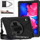 Lenovo Tab P11 Plus Gen 1 Hoes - Mobigear - Shockproof Strap Serie - Hard Kunststof Backcover - Zwart - Hoes Geschikt Voor Lenovo Tab P11 Plus Gen 1