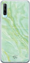 Huawei P Smart Pro hoesje - Marmer Limegroen - Siliconen - Soft Case Telefoonhoesje - Marmer - Groen