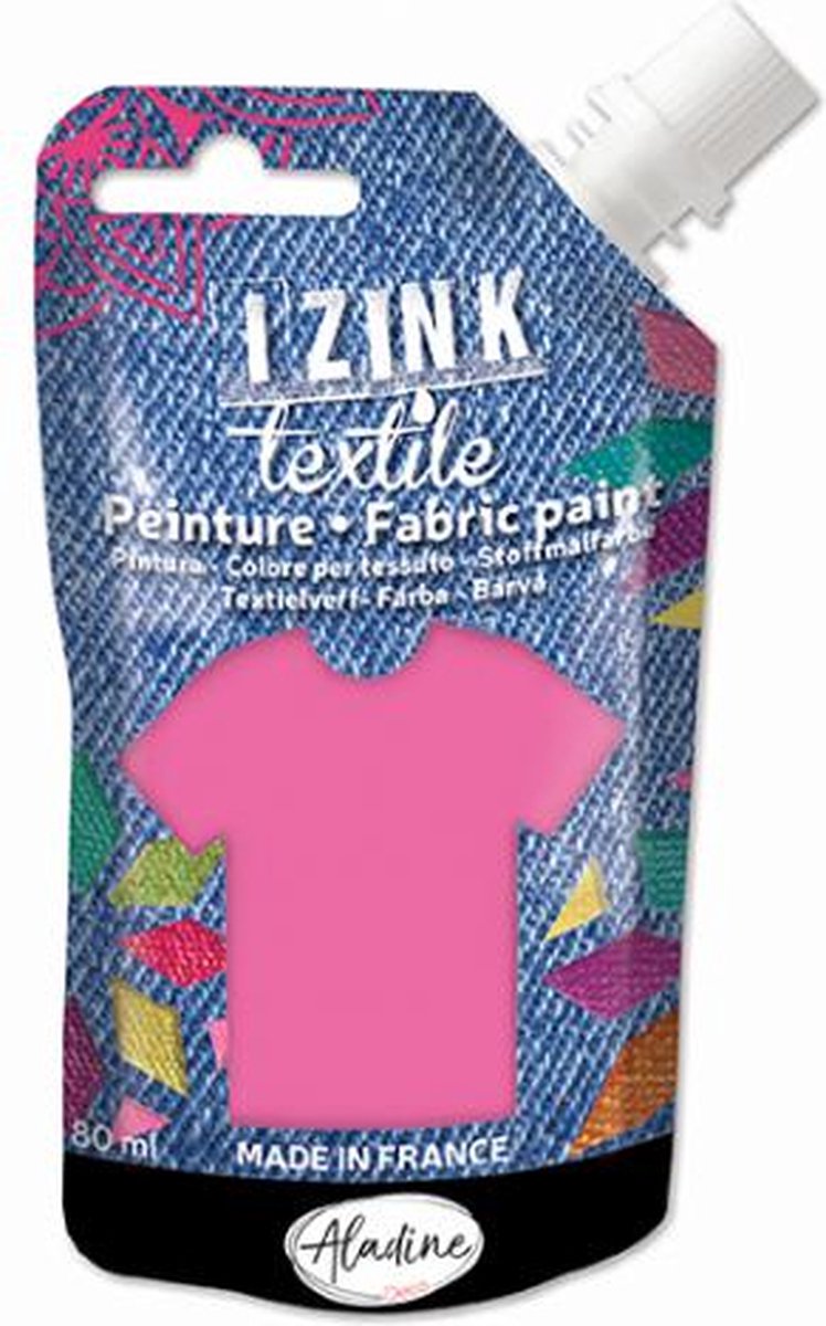 Izink Fabric Paint Textile Rose Fluo Vinyl 50 ml