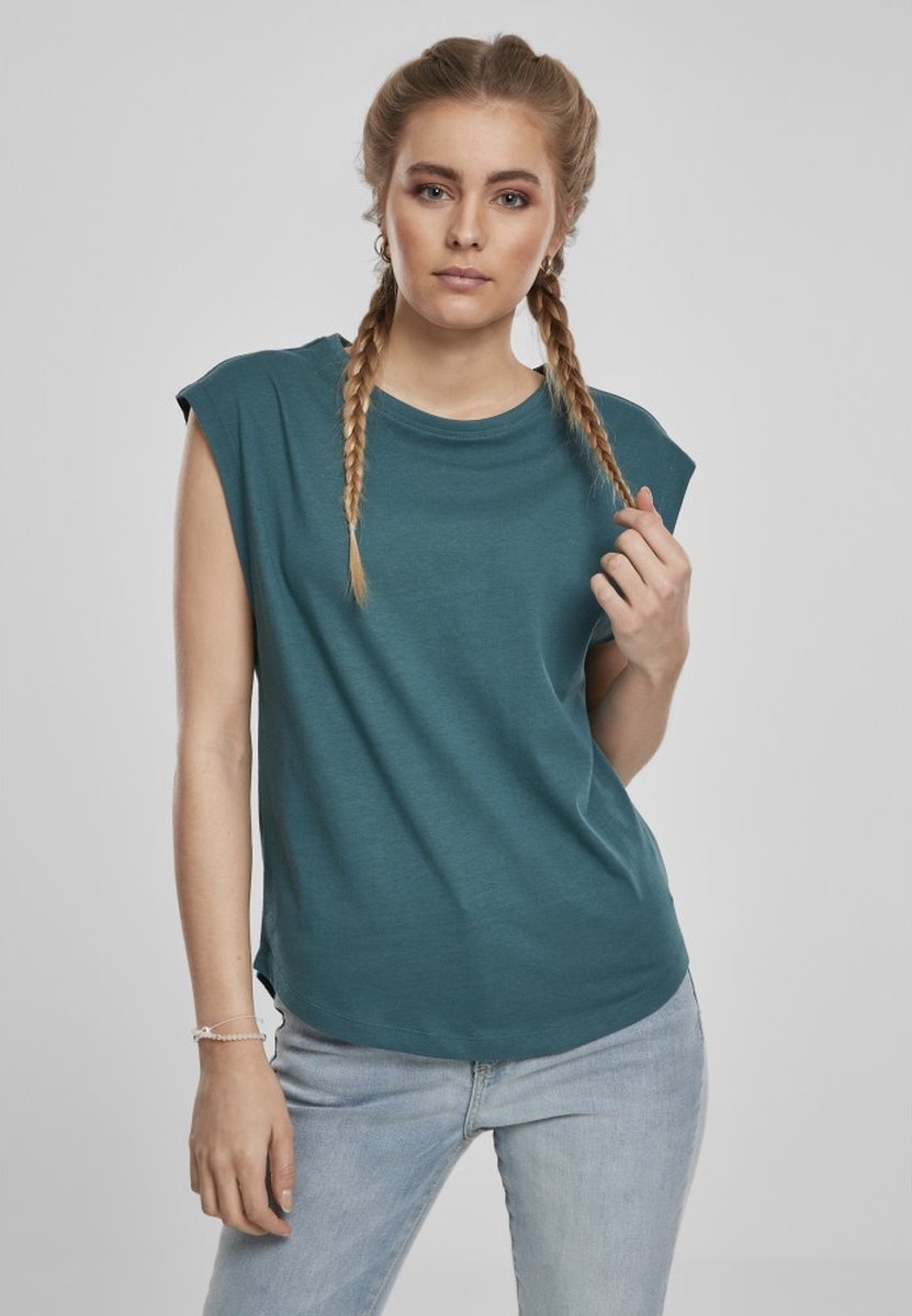 Urban Classics Ladies Basic Shaped Tee T-shirt petrol XXL Overige kleuren