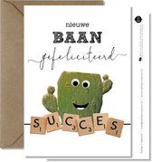 Tallies Cards - greeting  - wenskaarten - Nieuwe Baan - Plant  - Set van 4 ansichtkaarten - felicitatie - nieuwe baan - nieuwe zaak - promotie - Inclusief kraft envelop - 100% Duurzaam