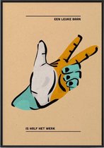 Kuotes Art - Canvas Schilderij met frame - Halve werk - Muurdecoratie - 60 x 90 cm