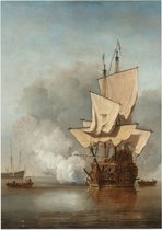 Het kanonschot, Willem van de Velde - Foto op Posterpapier - 29.7 x 42 cm (A3)