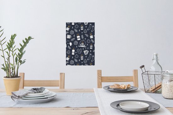 Stickers muraux - Motif - Noël - Bougies - 20x30 cm - Film Adhésif