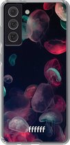 6F hoesje - geschikt voor Samsung Galaxy S21 FE -  Transparant TPU Case - Jellyfish Bloom #ffffff