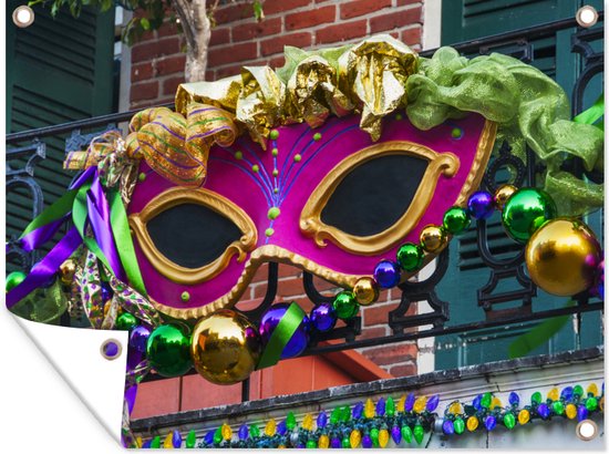 Tuin decoratie Balkon versiering Mardi Gras - 40x30 cm - Tuindoek - Buitenposter