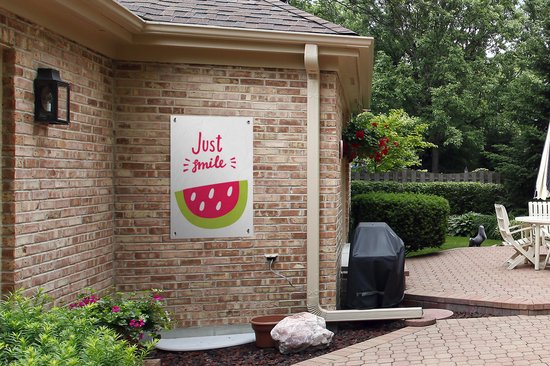 Illustration avec la citation Juste sourire et un morceau de pastèque 60x90 cm