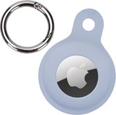 Hoesje Geschikt voor Apple AirTag-Sleutelhanger Houder Siliconen Hoes - Hoes Geschikt voor Apple AirTag Hoesje - Grijsblauw