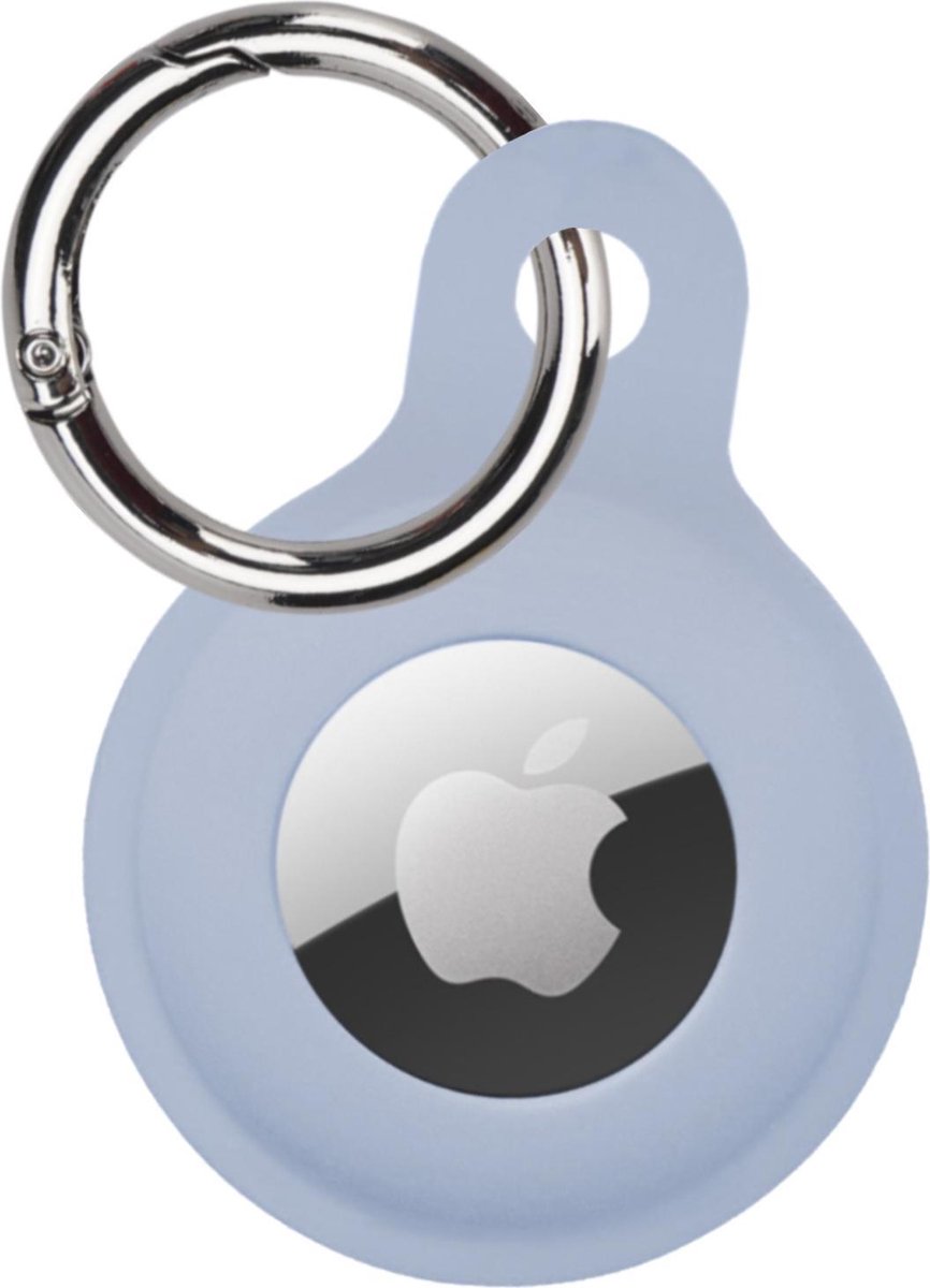 Hoesje Geschikt voor Apple AirTag Sleutelhanger Hoes Siliconen Hoesje - Siliconen Hoesje Geschikt voor Apple AirTag-Sleutelhanger Hoesje - Grijsblauw
