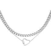 VALENTIJN TIP! Ketting Chained Heart - Ketting Yehwang - hart - Zilver