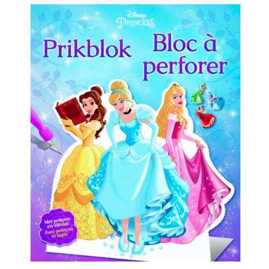 Prikblok met Disney Princesses Belle, Assepoester en Doornroosje in hun feestjurken.