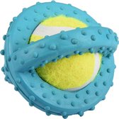 Hondenspeelgoed Rubber met Tennisbal Blauw - 8 cm - 51826 - 8 cm