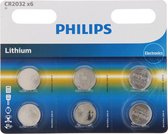 Philips Batterij Lithium CR2032, 6st.
