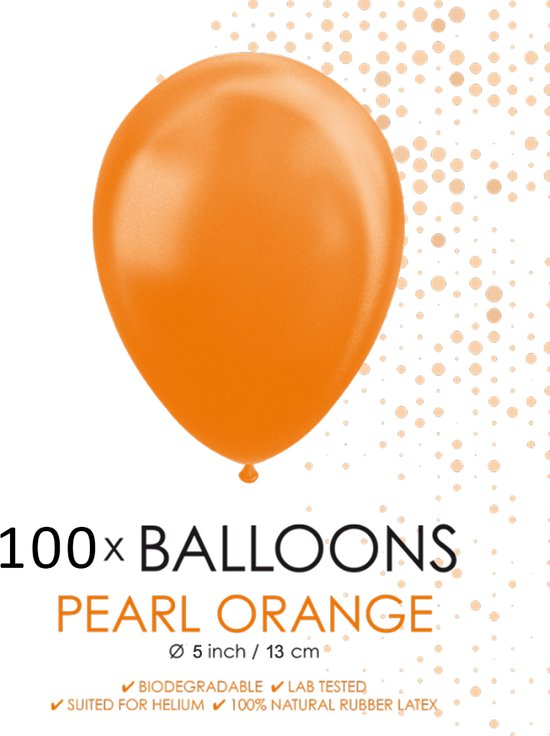 100 Kleine ballonnen parel oranje.