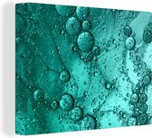 Gouttes sur fond turquoise 40x30 cm - petit - Tirage photo sur toile (Décoration murale salon / chambre)