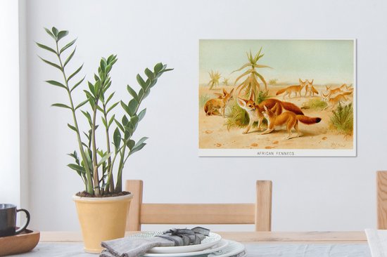 Illustration du renard Fennec dans le désert toile 40x30 cm - petit - Tirage photo sur toile (Décoration murale salon / chambre) / Animaux sauvages Peintures sur toile