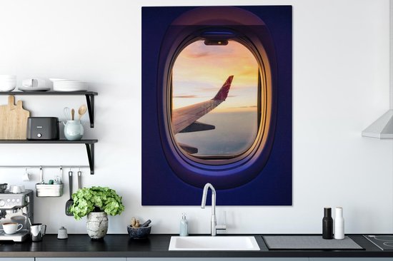 Vue depuis l'avion 90x120 cm - Tirage photo sur toile (Décoration murale salon / chambre)