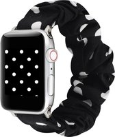 By Qubix - élastique d' Apple Montre bracelet 38/40 mm - Zwart avec des points blancs - bracelets de montre d' Apple