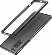 Voor Samsung Galaxy Note20 Ultra aluminium schokbestendig beschermend bumperframe (zwart zilver)