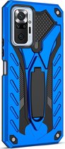 Mobigear Armor Stand Backcover Hoesje - Geschikt voor Xiaomi Redmi Note 10 Pro - Gsm case - Blauw