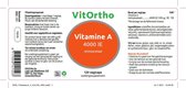 VitOrtho Vitamine A 4000 IE - 120 vegicaps - Vitamine A - Voedingssupplement