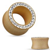 14 mm Double-flared tunnel hot fixed crystals hout