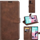 Voor Blackview A80 Plus/A80 Pro Retro Kalf Patroon Gesp Horizontale Flip Lederen Case met Houder & Kaartsleuven & Portemonnee (Donkerbruin)