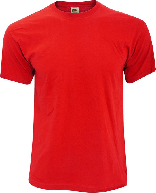T-shirt rouge uni à manches courtes Fruit of the Loom.