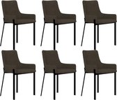 Medina Eetkamerstoelen 6 st stof bruin