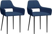 Medina Eetkamerstoelen 2 st stof blauw