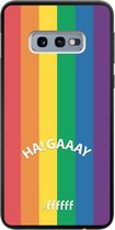 6F hoesje - geschikt voor Samsung Galaxy S10e -  TPU Case - #LGBT - Ha! Gaaay #ffffff