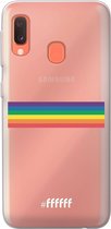6F hoesje - geschikt voor Samsung Galaxy A20e -  Transparant TPU Case - #LGBT - Horizontal #ffffff