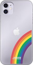 6F hoesje - geschikt voor iPhone 11 - Transparant TPU Case - #LGBT - Rainbow #ffffff