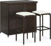 Medina 3-delige Barset poly rattan bruin