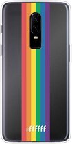 OnePlus 6 Hoesje Transparant TPU Case - #LGBT - Vertical #ffffff