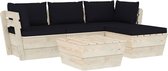 Medina 5-delige Loungeset met kussens pallet vurenhout