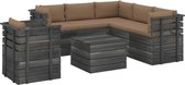 Medina 7-delige Loungeset met kussens pallet massief grenenhout