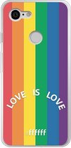 6F hoesje - geschikt voor Google Pixel 3 -  Transparant TPU Case - #LGBT - Love Is Love #ffffff