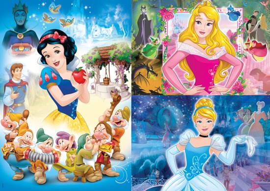 Clementoni Kinderpuzzels - Disney Princess 3 Puzzels van 48 Stukjes ...