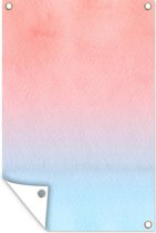 Affiche jardin - Toile jardin - Affiches jardin extérieur - Aquarelle - Rose - Blauw - Posters de jardin cm - Jardin