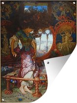 Tuinschilderij The lady of Shalott - Schilderij van William Holman Hunt - 60x80 cm - Tuinposter - Tuindoek - Buitenposter