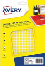 Etiket Avery A5 8mm rond - blister 2940st geel