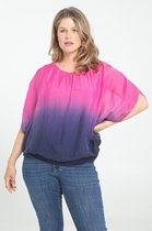 Paprika Dames Zijden vleermuisblouse Tie & Dye - Outdoorblouse - Maat 46