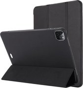 TPU horizontale flip lederen hoes met drie opvouwbare houder voor iPad Pro 11 (2021) / (2020) (zwart)